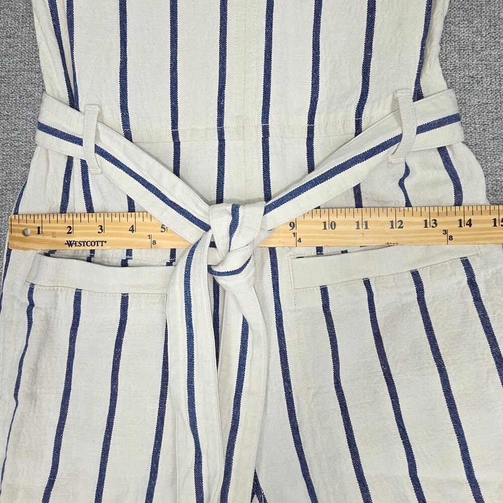 MADEWELL WOMEN'S CASUAL STRIPED WIDE‑LEG JUMPSUIT – SIZE M – WHITE/NAVY STRIPES - Picture 10 of 12